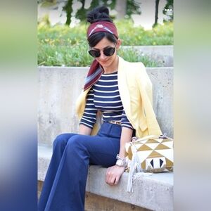 VTG | 80s 90s Mesa Buttercream Yellow Linen Blend Blazer